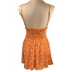 Follow The Sun V-Neck Strapless Mini Skirt Orange Floral Size S Small Photo 2