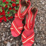 Merona Wedges Red Sandals Platform Cork Heel Womens 7.5 Photo 3