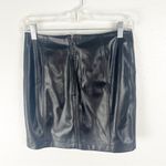 Free People Modern Femme Black Faux Vegan Leather Grunge Mini Skirt, Size 6 Photo 1