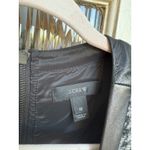 J.Crew  Houndstooth Sheath Dress Leather Trim Black Grey Size 12 Photo 3