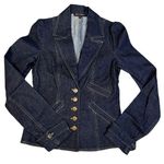 Betsey Johnson  dark denim blazer 4 Dark Academia Jacket fall layering Photo 0