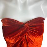 Reformation Women's Orange Velour Velvet Twist Front Strapless Tube Top Size 2 Photo 4