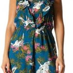 EXPRESS Bird Print Romper NWT Size XS Multicolor Photo 0