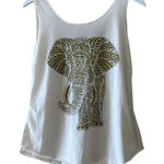 2 for $30 Sawasdee Cotton Sleeveless Top Aztec Boho Elephant Print Top SZ L White Size L Photo 0