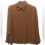 Elegant Brown Button Down Shirt for Women oversized Med Photo 5