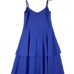 Dress the Population  Yasmin Tiered Midi Dress Size XXL Peplum Blue Wedding Guest Photo 1