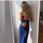 ZARA NWT  Box Style Orange Peach Clutch with Gold Handle & Chain Shoulder Strap Photo 2