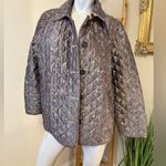 Chico's  Quilted Button Up Jacket Metallic Python Mauve 16/18 Photo 1