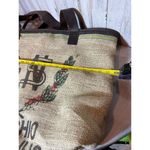 Vintage Woven Burlap Tote‎ Bag Photo 4