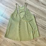 Free People Intimately Slinky Slinky Green Ribbed Flowy V-Neck Cami Top Photo 2