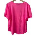DKNY DYNK NWT Mixed Media Puff Sheer Sleeve Top in Power Pink XL Photo 7