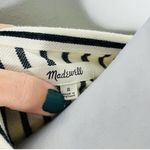 Madewell Lace Up Top SMALL Cream Blue Nautical Striped Short Sleeve Knit Casual Photo 5