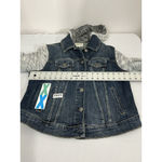 Torrid Womans  Size 00 Blue Jean Biker Jacket Knit Grunge Hood & Sleeves Photo 5