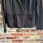 CAbi  5293 Black Flamenco Eyelet Ruffle Blazer, 12 Photo 4