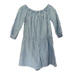 Mud Pie  navy & white striped jumpsuit shorts small‎ Photo 2