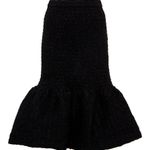 Dries Van Noten NWT  Black Saturn Smocked Cotton Poplin Midi Skirt | L Photo 2