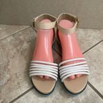 LOGO By Lori Goldstein LOGO Grace sz 8.5 Sandals 8.5M Ankle Strap White Strappy Slip On Casual NWOT Photo 1