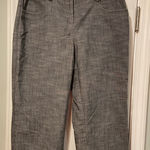 Harvé Benard Harve Bernard Size 6 Heather Gray Cropped Woven Dress Pants Button Detail Photo 0