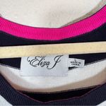 Eliza J  Blue White Pink Striped Sweater Dress Womens L Mini Long Sleeve Fall Photo 6