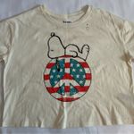Old Navy NWOTs  Snoopy Peanuts American Flag Peace Sign Cropped Tee Size Small Photo 6