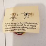 New Matching Scarf, Clip, And Earrings Orange Photo 3