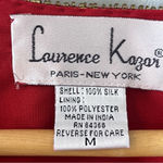 Laurence Kazar  Silk Beaded Vintage Jacket Top Red Small Large Medium Photo 6