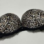 Victoria's Secret Victoria’s Secret Strapless Push Up Padded Bra 36D Lace & Animal Print Jaguar Photo 0