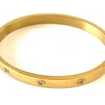 Gold rhinestone hinged bracelet bangle Photo 0