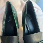 Nordstrom  Black and Green Loafers with Metallic Accents Photo 2