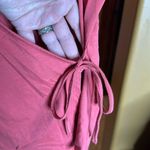 Sundance  100% Organic Cotton Terracotta Pink Wrap Blouse Size Large Photo 4