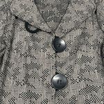 Joseph Ribkoff  Jacket Womens 8 Black Gold Patterned Blazer Large Buttons Stretch Photo 2