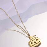 NEW 14K Gold Plated Halloween Pumpkin Pendant Necklace Photo 2