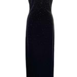 City Triangles Vtg Women's Velvet Beaded Dress Medium Black Y2K 90s Prom Grunge Formal Party Photo 0
