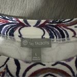 Talbots White & Purple Geometric Print 3/4 Sleeve Pullover Top Size L Photo 4