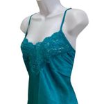 90s Vtg Intimate Moods Turquoise Green Satin Chemise Size M Photo 1