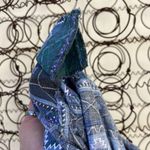 Vintage blue indigo purple Aztec Southwestern stripe short sleeve button shirt Size L Photo 5