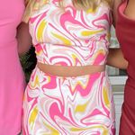 pink And Yellow Swirl Skirt Set Multiple Photo 4