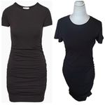 Aritzia Babaton Black Covet Ruched Peruvian Cotton Dress Sz M Photo 3