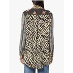 John Mark  Mix Print Patched Button Front Tunic Blouse Top Size 1X Roll Tab Photo 1