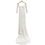 Lulus  Eternally Beloved White Mesh Off-the-Shoulder Pearl Maxi Dress M NWT Photo 5