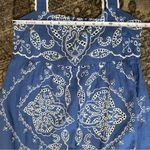 Sézane Sezane NWT Women’s Size 6 Blue Ecru Embroidered Sylvette Tie Back Midi Dress Photo 11