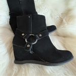 Solesenseability Black Suede Ankle Wedge Boots Size 9 Photo 8