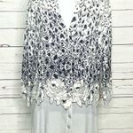 Cyrus  Gray Leopard Print Cardigan Sweater Size Large Photo 3