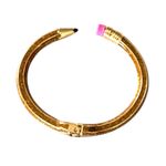 Betsey Johnson  Pencil Hinged Bangle Cuff Bracelet Gold Pink Photo 2