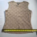 Kate Hill Vintage 90's Womens Petite brown tan rose floral lace lined tank Sz M Photo 4