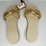 Havaianas  You St. Tropez Shine Gold Denim Tan Bow Flip Flop Thong Sandals Photo 1