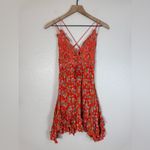 Free People  Adella Printed Floral Mini Slip Dress in Red Meadow Combo XS $98 Photo 3