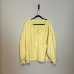 Aerie  Easy Street Yellow Terry Popover Sweatshirt Balloon Sleeve Cozy Size XL Photo 2