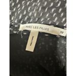 Avec Les Filles Black White Polka Dot Ruffle Asymmetrical Midi Skirt Size 12 Photo 7