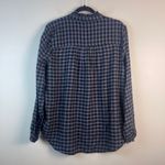 Beach Lunch Lounge Top Womens Large Gray Black Check Long Sleeve Popover Casual‎ Photo 1